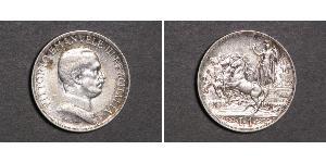 1 Лира Kingdom of Italy (1861-1946) Серебро Виктор Эммануил III (1869 - 1947)