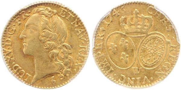 1 Луидор Королевство Франция (843-1791) Золото Людовик XV (1710-1774)