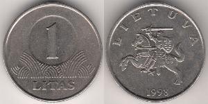 1 Літ Литва (1991 - ) Нікель/Мідь 