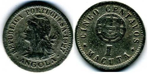 1 Макута / 5 Сентаво Португалия / Portuguese Angola (1575-1975) Цинк/Медь 
