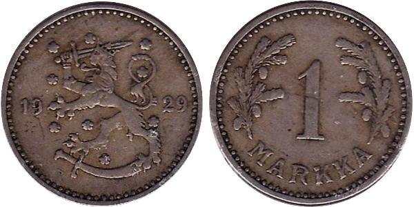 1 Марка Финляндия (1917 - ) Никель 