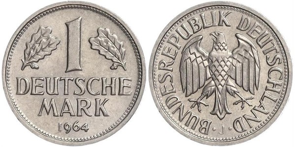 1 Марка ФРН (1949-1990) Нікель/Мідь 