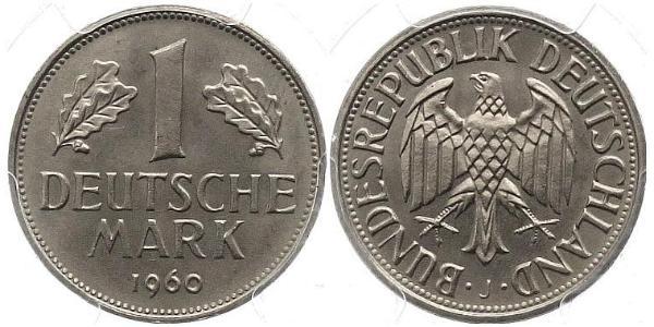 1 Марка ФРН (1949-1990) Нікель/Мідь 