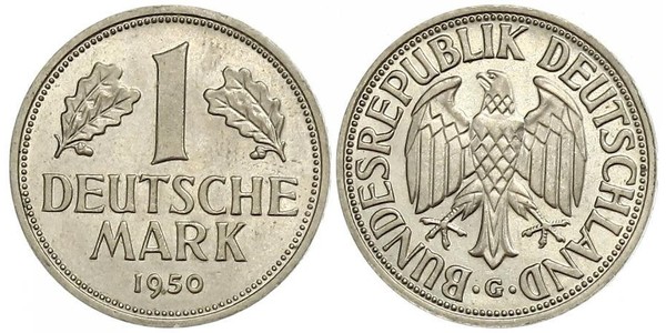 1 Марка ФРН (1949-1990) Нікель/Мідь 