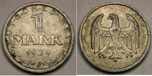 1 Марка Веймарская республика (1918-1933) Серебро 