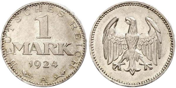 1 Марка Веймарская республика (1918-1933) Серебро 