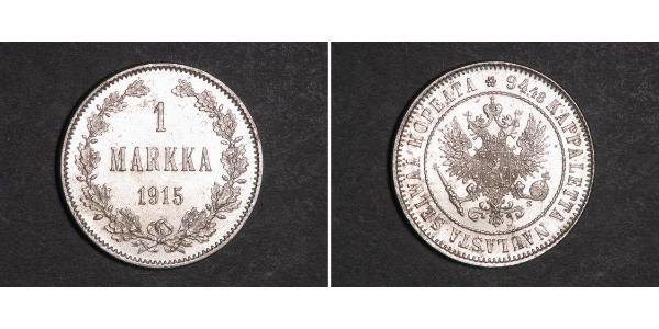 1 Марка Великое княжество Финляндское (1809 - 1917) Серебро Николай II (1868-1918)