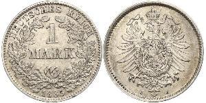 1 Марка Германская империя (1871-1918) Серебро 