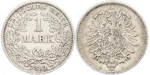 1 Марка Германская империя (1871-1918) Серебро 