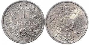 1 Марка Германская империя (1871-1918) Серебро Wilhelm II, German Emperor (1859-1941)