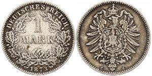 1 Марка Германская империя (1871-1918) Серебро 