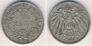 1 Марка Германская империя (1871-1918) Серебро Wilhelm II, German Emperor (1859-1941)
