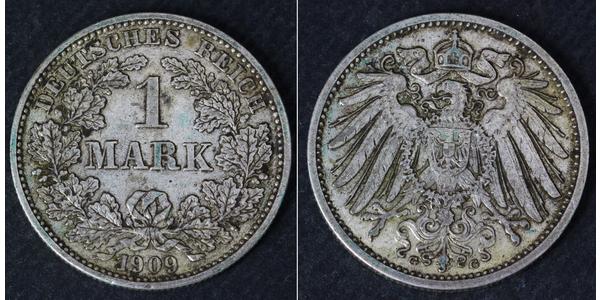 1 Марка Германская империя (1871-1918) Серебро Wilhelm II, German Emperor (1859-1941)