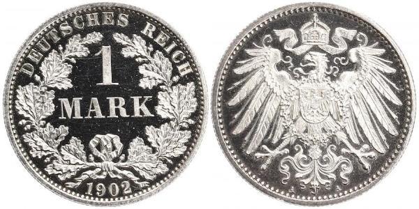 1 Марка Германская империя (1871-1918) Серебро Wilhelm II, German Emperor (1859-1941)