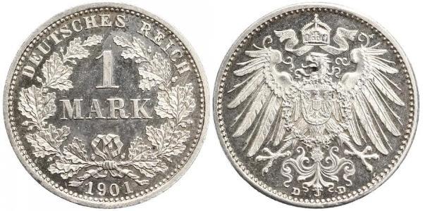 1 Марка Германская империя (1871-1918) Серебро Wilhelm II, German Emperor (1859-1941)