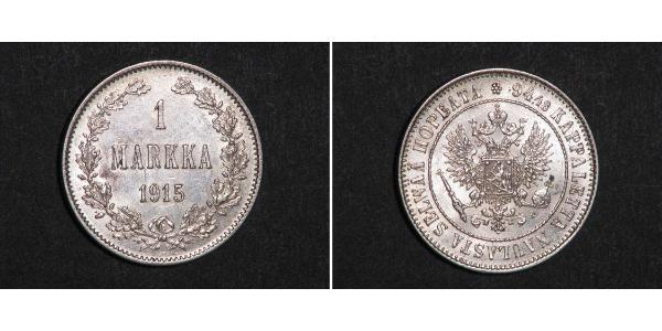 1 Марка Велике князівство Фінляндське (1809 - 1917) Срібло Микола II (1868-1918)