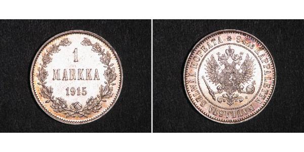 1 Марка Велике князівство Фінляндське (1809 - 1917) Срібло Микола II (1868-1918)