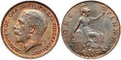 1 Penny Reino Unido de Gran Bretaña e Irlanda (1801-1922) Bronce Jorge V (1865-1936)