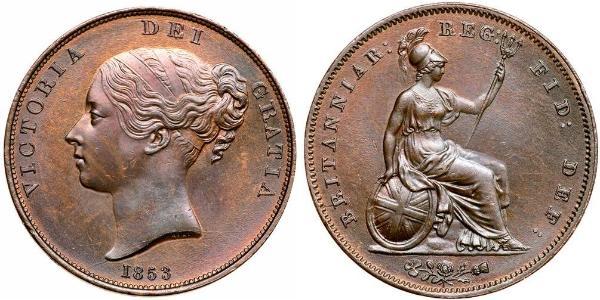 1 Пенни Соединённое королевство Великобритании и Ирландии (1801-1922)  Виктория (1819 - 1901)