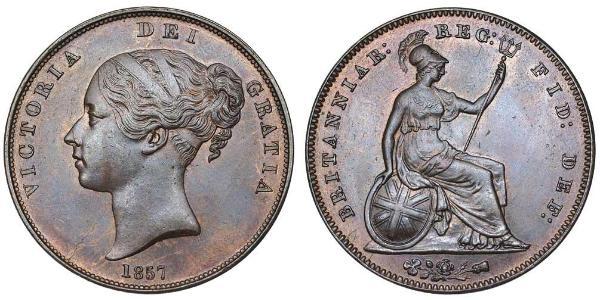 1 Пенни Соединённое королевство Великобритании и Ирландии (1801-1922)  Виктория (1819 - 1901)