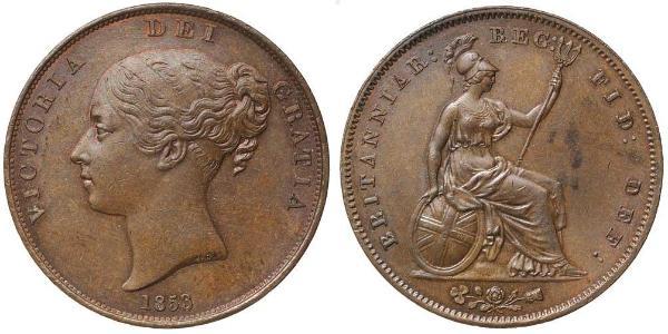 1 Пенни Соединённое королевство Великобритании и Ирландии (1801-1922)  Виктория (1819 - 1901)
