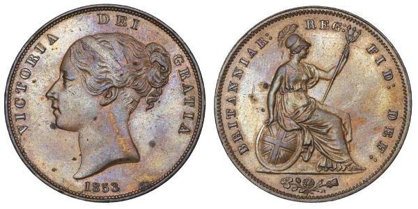 1 Пенни Соединённое королевство Великобритании и Ирландии (1801-1922)  Виктория (1819 - 1901)