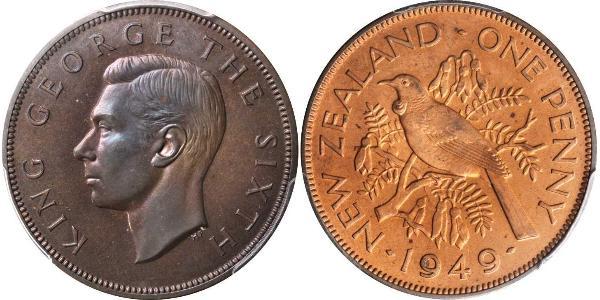 1 Пенни Новая Зеландия Бронза Георг VI (1895-1952)