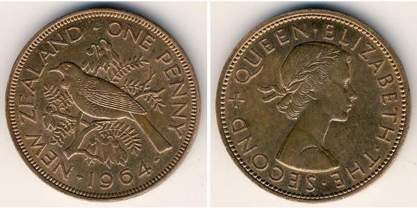 1 Пенни Новая Зеландия Бронза Елизавета II (1926-2022)