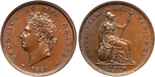 1 Пенни Соединённое королевство Великобритании и Ирландии (1801-1922) Бронза Георг IV (1762-1830)