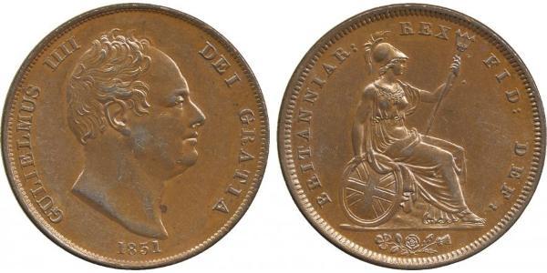 1 Пенни Соединённое королевство Великобритании и Ирландии (1801-1922) Бронза Вильгельм IV (1765-1837)