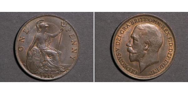 1 Пенни Соединённое королевство Великобритании и Ирландии (1801-1922) Бронза Георг V (1865-1936)