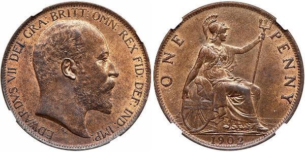 1 Пенни Соединённое королевство Великобритании и Ирландии (1801-1922) Бронза Эдуард VII (1841-1910)