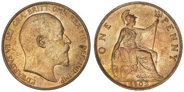1 Пенни Соединённое королевство Великобритании и Ирландии (1801-1922) Бронза Эдуард VII (1841-1910)