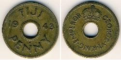 1 Пенни Фиджи Латунь Георг VI (1895-1952)