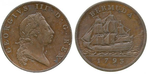 1 Пенни Бермудские Острова Медь Георг III (1738-1820)