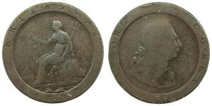 1 Пенни Королевство Великобритания (1707-1801) Медь Георг III (1738-1820)