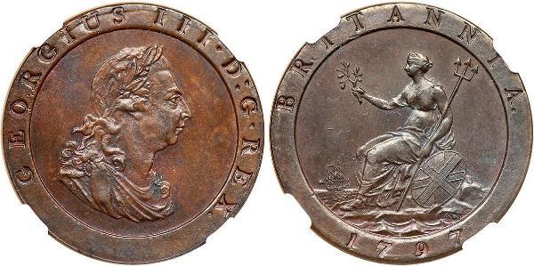 1 Пенни Королевство Великобритания (1707-1801) Медь Георг III (1738-1820)