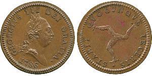 1 Пенни Остров Мэн Медь Георг III (1738-1820)