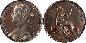 1 Пенни Соединённое королевство Великобритании и Ирландии (1801-1922) Медь Виктория (1819 - 1901)