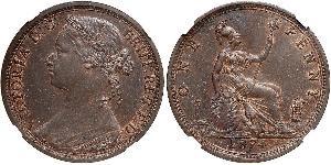 1 Пенни Соединённое королевство Великобритании и Ирландии (1801-1922) Медь Виктория (1819 - 1901)