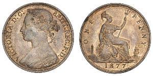 1 Пенни Соединённое королевство Великобритании и Ирландии (1801-1922) Медь Виктория (1819 - 1901)