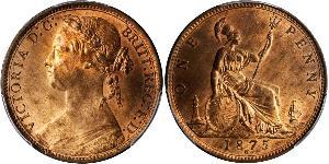 1 Пенни Соединённое королевство Великобритании и Ирландии (1801-1922) Медь Виктория (1819 - 1901)