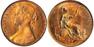 1 Пенни Соединённое королевство Великобритании и Ирландии (1801-1922) Медь Виктория (1819 - 1901)