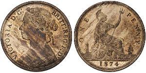 1 Пенни Соединённое королевство Великобритании и Ирландии (1801-1922) Медь Виктория (1819 - 1901)