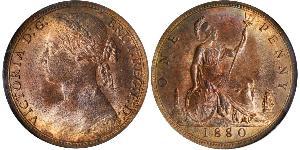 1 Пенни Соединённое королевство Великобритании и Ирландии (1801-1922) Медь Виктория (1819 - 1901)
