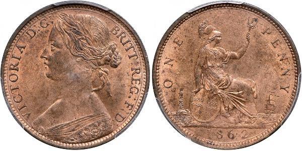 1 Пенни Соединённое королевство Великобритании и Ирландии (1801-1922) Медь Виктория (1819 - 1901)