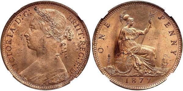1 Пенни Соединённое королевство Великобритании и Ирландии (1801-1922) Медь Виктория (1819 - 1901)