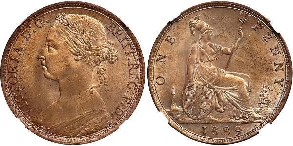 1 Пенни Соединённое королевство Великобритании и Ирландии (1801-1922) Медь Виктория (1819 - 1901)