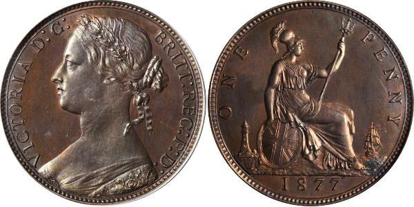 1 Пенни Соединённое королевство Великобритании и Ирландии (1801-1922) Медь Виктория (1819 - 1901)