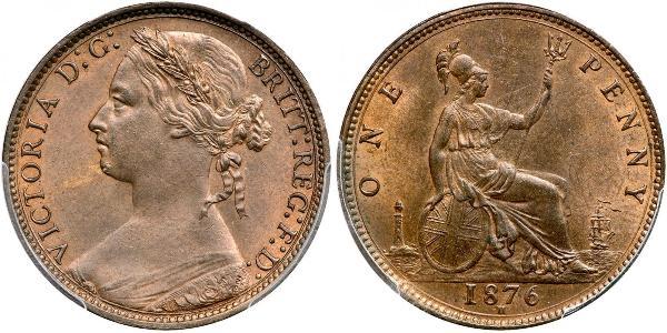 1 Пенни Соединённое королевство Великобритании и Ирландии (1801-1922) Медь Виктория (1819 - 1901)